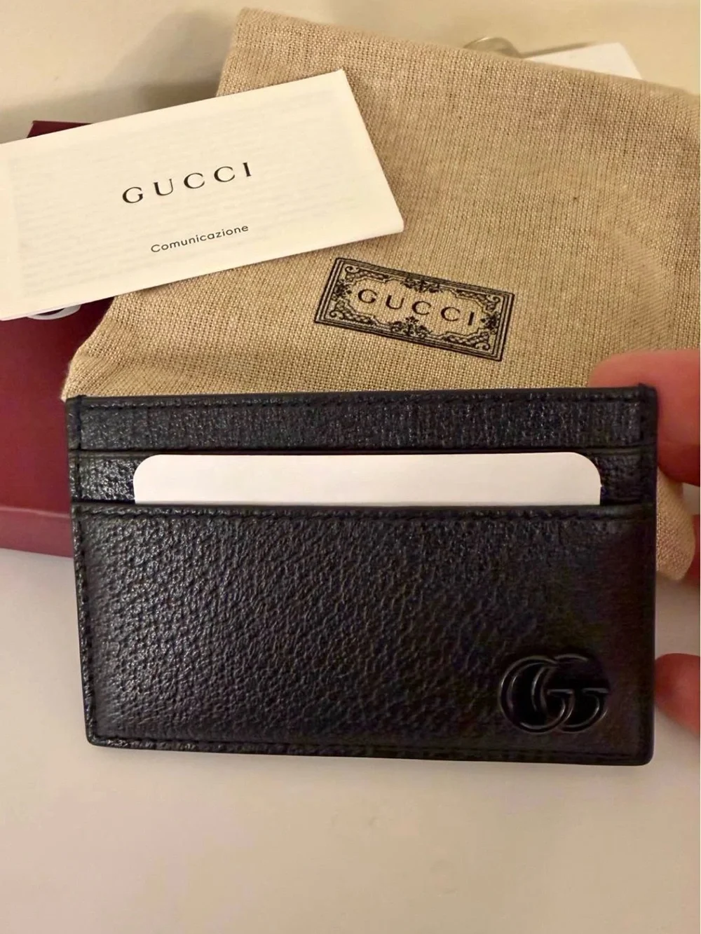 NWT Gucci Marmont Black Leather Card Case